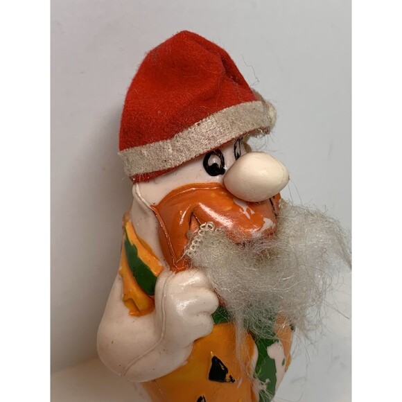 Vintage Flintstones Santa Christmas Tree Ornament 1976 Hong Kong Plastic Cartoon - Picture 3 of 9